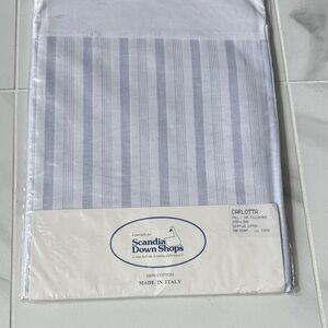 Scandia Down Shops Egyptian Cotton Blue Striped Pillowcase 20x30 1